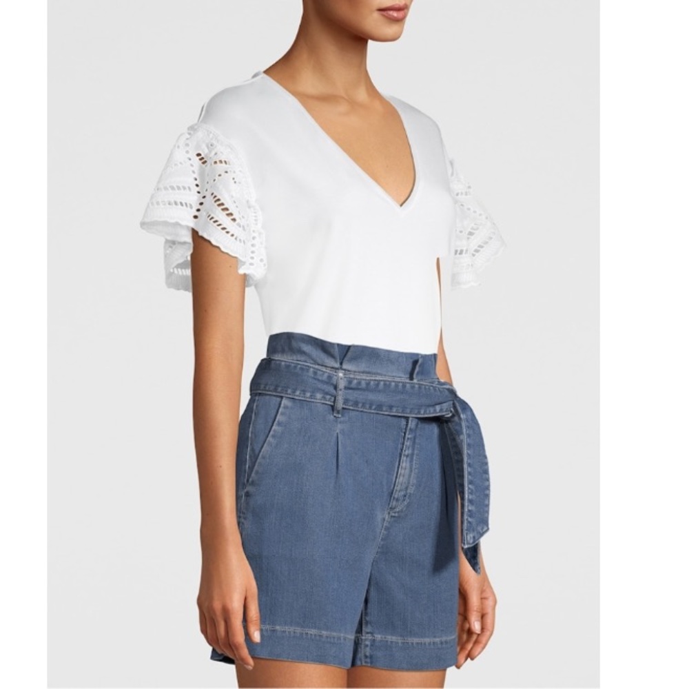 WHBM | EYELET FLUTTER-SLEEVE TEE STYLE: 570287209 - Picture 3 of 14